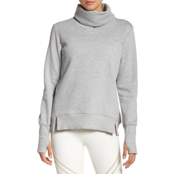 ALO Yoga Tops - Alo Yoga Light Gray Haze Turtleneck Sweatshirt